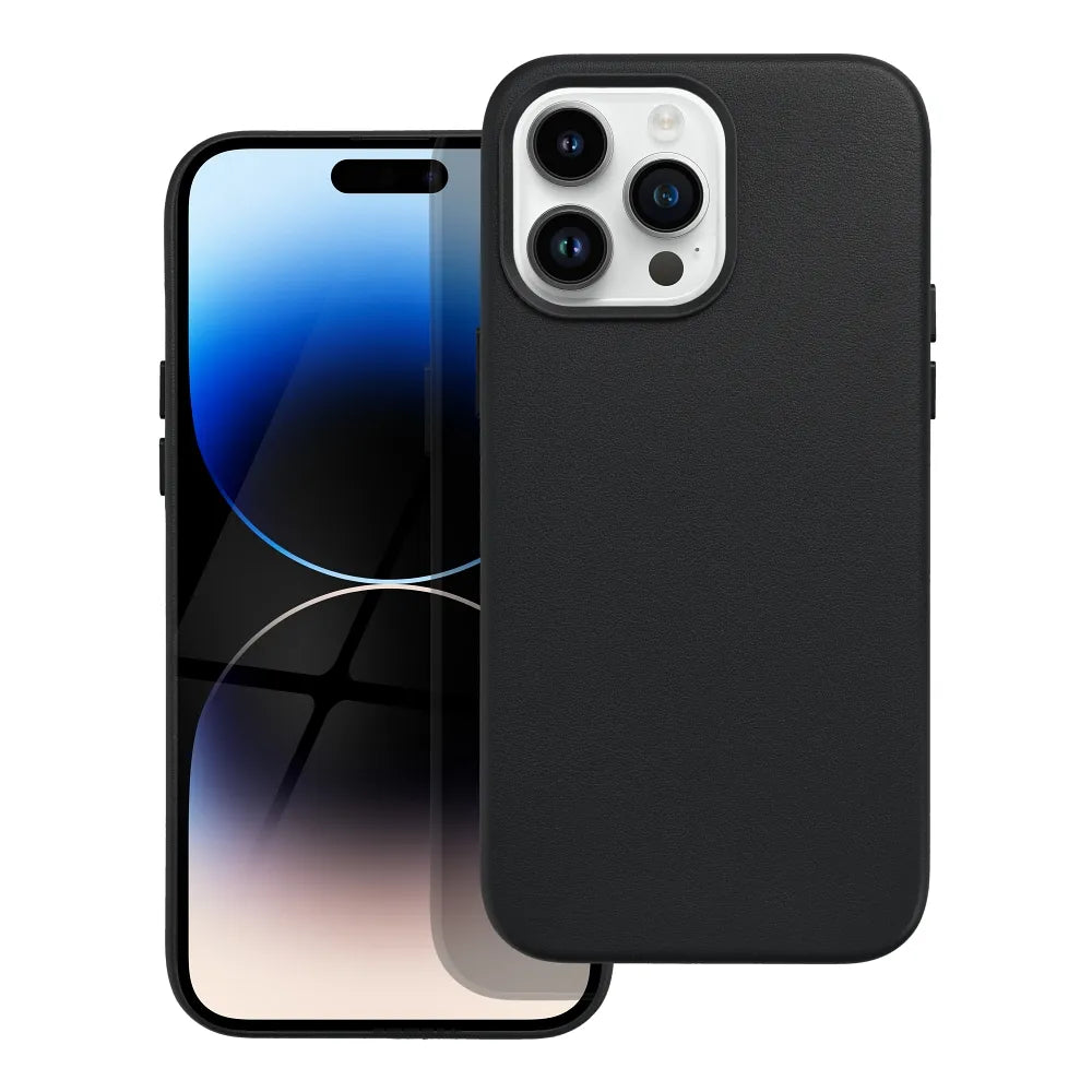 Leder MagSafe Case für Apple iPhone 14 Pro Max in schwarz