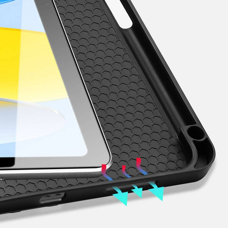 Kaufen Sie die Dux Ducis Domo Hülle für das iPad 10.9 2022. Perfekter Schutz, elegantes Design & Stifthalter. Ideal für Business und Freizeit. Schützt effektiv vor Kratzern und Stößen.