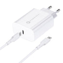 Der FORCELL F-ENERGY TFK-TC-25WPD ist ein kompakter Reiseladegerät mit einem leistungsstarken 25W USB-C PD (Power Delivery) Anschluss, der schnelles Laden unterstützt. Der Ladeadapter kommt zusammen mit einem USB-C zu USB-C Kabel und ist ideal für Nutzer, die viel unterwegs sind und ihre Geräte effizient und schnell aufladen möchten. Mit seiner weißen Farbgebung bietet er ein elegantes und zeitgemäßes Design.