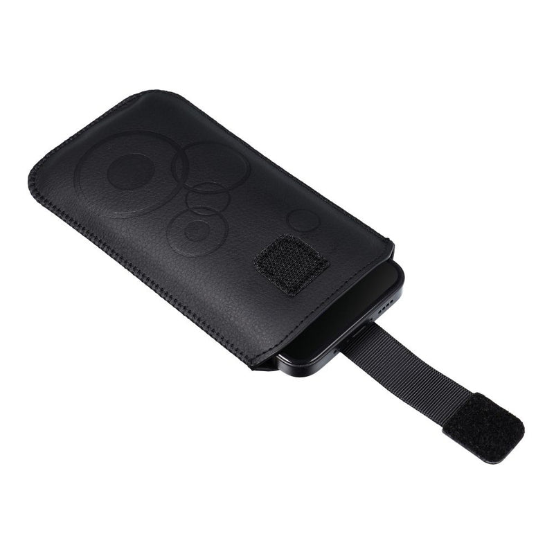 Entdecken Sie die Forcell Deko Universal Tasche für Mobiltelefone: elegant, aus Öko-Leder, mit Klettverschluss und Wildleder-Innenfutter für optimalen Schutz. Verfügbar in Schwarz, perfekt für diverse Modelle (133 x 78 mm).