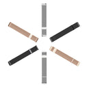 Das Bild zeigt eine elegante Apple Watch ausgestattet mit einem DUX DUCIS Starp Milanese Armband aus Edelstahl in Platinoptik. Das magnetische Milanese Loop-Design sorgt für eine verstellbare Passform und einen modernen Look, der perfekt zu den 42/44/45 mm Modellen der Apple Watch passt. Ideal für einen anspruchsvollen Stil im Alltag.