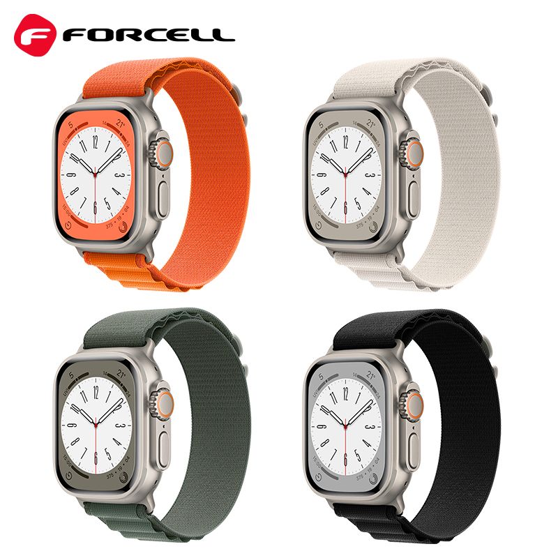 Der FORCELL F-DESIGN FA13 Strap in Schwarz ist ein eleganter und robuster Uhrenarmband für die Apple Watch, kompatibel mit den Größen 42, 44, 45 und 49 mm. Ideal für einen stilvollen und funktionalen Look.