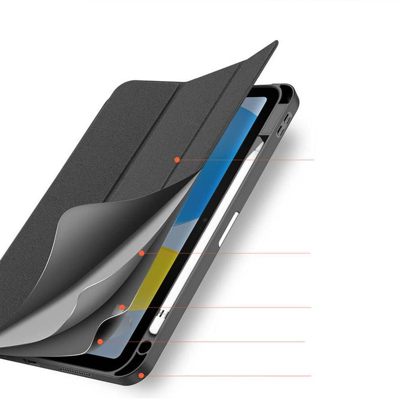 Kaufen Sie die Dux Ducis Domo Hülle für das iPad 10.9 2022. Perfekter Schutz, elegantes Design & Stifthalter. Ideal für Business und Freizeit. Schützt effektiv vor Kratzern und Stößen.