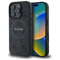 Maximieren Sie den Schutz und Stil Ihres iPhone 16 Pro Max mit der Guess 4G Ring Classic Logo MagSafe Schutzhülle. Robuster Schutz, elegantes Design und umweltfreundliches Leder mit 4G-Muster bieten Ihrem Smartphone Prestige und Sicherheit. Ideal für Stilbewusste!