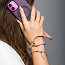 Verstellbares Handy-Handgelenkband (Lanyard)Max. Schlaufenlänge 18cm | Für Smartphone-Hüllen | Pink/Weiß