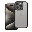 Robuste Eleganz trifft Funktionalität: Dies ist eine schwarze Schutzhülle für das Apple iPhone 16 Pro, Modell V11. Entworfen, um präzisen Schutz zu bieten, verfügt sie über erhöhte Kanten für die Kameramodule und bietet stoßabsorbierende Eigenschaften, während sie Ihrem High-Tech-Begleiter ein schlankes Aussehen verleiht.