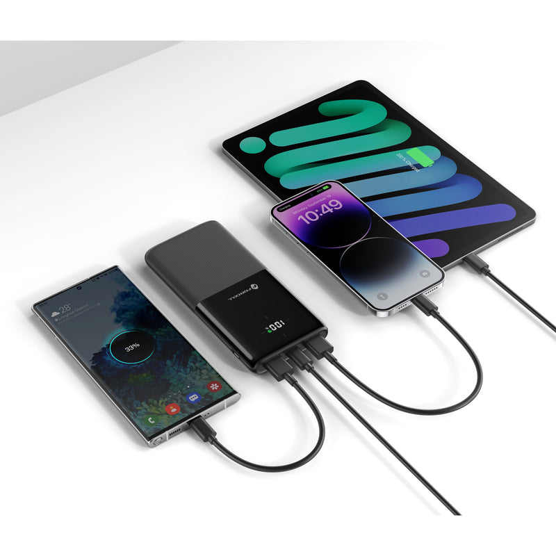 Entdecken Sie die P10k1 Powerbank mit 10.000 mAH & LCD-Anzeige! Perfekt für unterwegs, zeigt es den Ladestatus klar und lädt Ihre Geräte schnell. Ideal für Reisen!