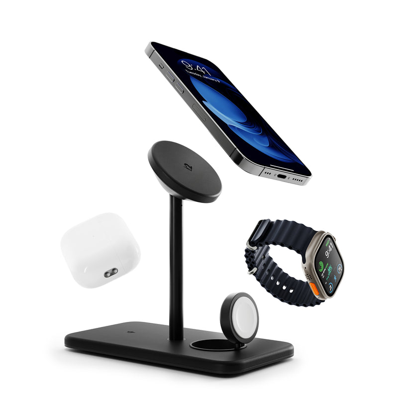 Twelve South HiRise 3 Deluxe – 3-in-1 Wireless Charger (Schwarz)
