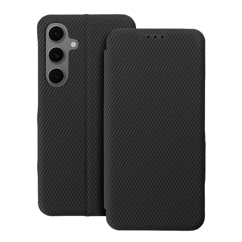 Schützen Sie Ihr Samsung Galaxy S25 Plus mit der stylischen Folio Side Magnet Hülle. Innovativer Magnetverschluss & ökologisches Leder mit Karbonmuster - ideal für S-Pen Nutzung. Jetzt kaufen!