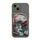 Eine stilvolle Handytasche für das Samsung Galaxy A54 5G in leuchtendem Grün. Mit einem kunstvollen Design, das von einer malerischen Landschaft inspiriert ist, bietet sie nicht nur Schutz, sondern auch einen einzigartigen Look. Ideal für modebewusste Nutzer!