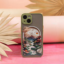 Eine stilvolle Handytasche für das Samsung Galaxy A54 5G in leuchtendem Grün. Mit einem kunstvollen Design, das von einer malerischen Landschaft inspiriert ist, bietet sie nicht nur Schutz, sondern auch einen einzigartigen Look. Ideal für modebewusste Nutzer!
