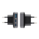 Der Forcell F-Energy Ultra Slim GaN III Ladegerät bietet mit 65W Leistung und zwei USB-C sowie einem USB-A Port eine effiziente Lösung für schnelles Laden. Ideal für moderne Geräte, unterstützt es Quick Charge 4.0 und Power Delivery, und punktet durch sein kompaktes Design.