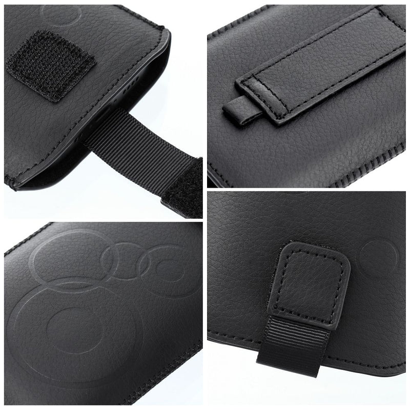 Entdecken Sie die Forcell Deko Universal Tasche für Mobiltelefone: elegant, aus Öko-Leder, mit Klettverschluss und Wildleder-Innenfutter für optimalen Schutz. Verfügbar in Schwarz, perfekt für diverse Modelle (133 x 78 mm).