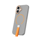 Die graue Schutzhülle für das Apple iPhone 12 Pro / iPhone 12 kombiniert stilvolles Design mit cleverer Funktionalität. Mit einem auffälligen orangefarbenen Akzent und einem praktischen Ständer bietet sie optimalen Schutz und zusätzlichen Komfort für den Alltag. Perfekt für alle, die ihr Smartphone sicher und elegant präsentieren möchten.
