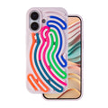 Schutzhülle für das Apple iPhone 17 in leuchtendem Rosa, verziert mit einem modernen, abstrakten Muster. Die Hülle kombiniert stilvollen Schutz mit einem kreativen Design, das das Smartphone individuell aufwertet. Ideal für alle, die ihr iPhone farbenfroh und sicher präsentieren möchten.