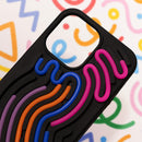 Die schwarze Schutzhülle für das Apple iPhone 16 Pro bietet nicht nur einen stylischen Look, sondern schützt Ihr Gerät auch vor Stößen und Kratzern. Mit ihrem einzigartigen Design und den farbigen Akzenten ist sie ein echter Hingucker, der dem modernen Lebensstil entspricht. Schützen Sie Ihr iPhone stilvoll und funktional!