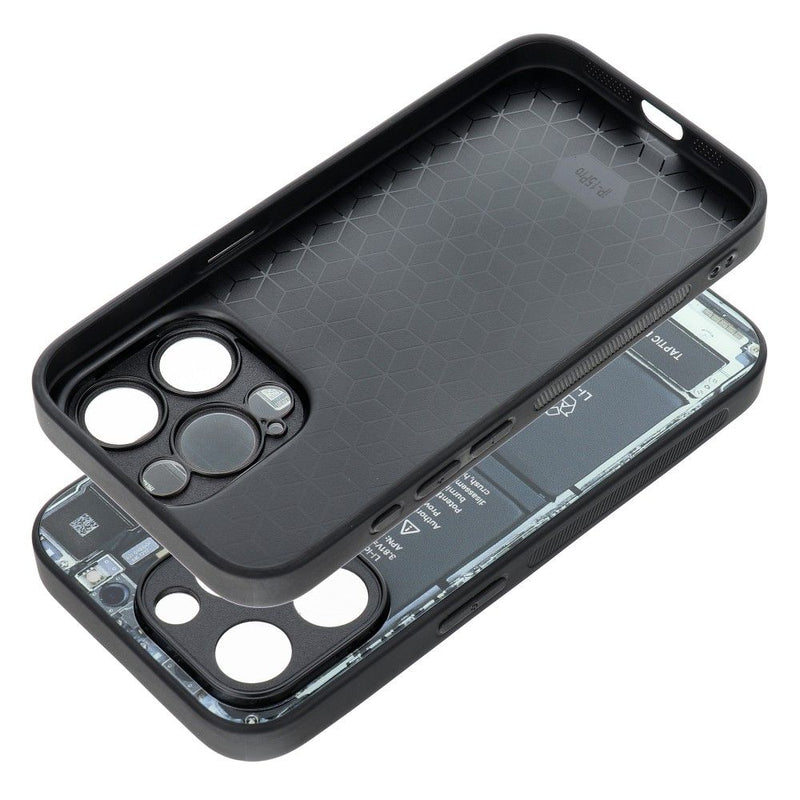Entdecken Sie das innovative Design der TECH Case Schutzhülle für das iPhone 14 Pro Max. Mit ihrem einzigartigen Look, der die inneren Komponenten eines Smartphones zeigt, bietet diese Hülle nicht nur Schutz, sondern auch einen Gesprächsstoff. Sie ist die perfekte Kombination aus Stil und Funktionalität für Ihr Gerät.