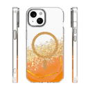 Schutzhülle für das Apple iPhone 15 in strahlendem Orange. Mit ihrem eleganten Design und funkelnden Akzenten bietet sie nicht nur Schutz, sondern auch einen trendigen Look. Ideal für alle, die ihr Smartphone stilvoll und sicher verwahren möchten.