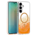 Die Handytasche für das Samsung Galaxy S25 FE in orange kombiniert Stil und Schutz. Sie bietet nicht nur einen effektiven Schutz vor Stößen und Kratzern, sondern verleiht dem Gerät auch einen frischen, modischen Look. Die lebendige Farbe und das glitzernde Design machen sie zu einem echten Hingucker.