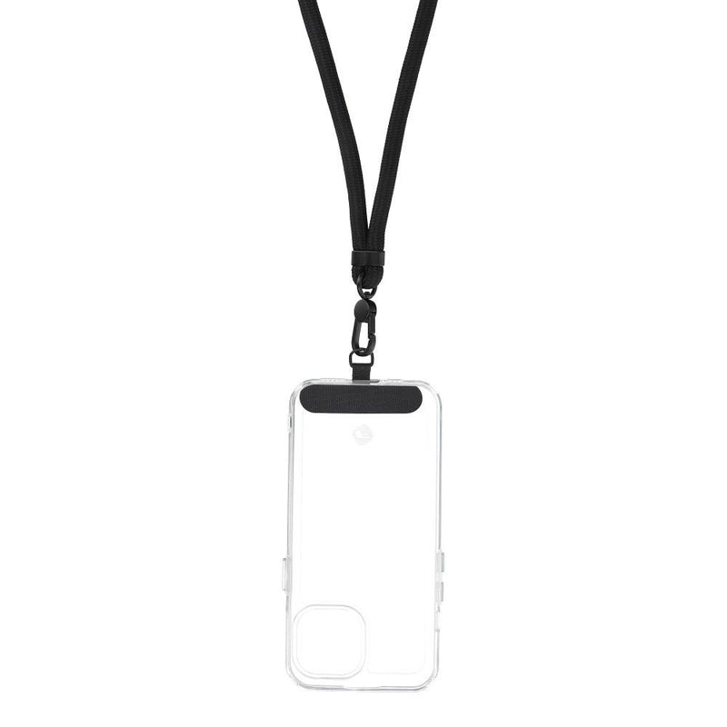 Entdecken Sie die multifunktionale Handykette SWING: 165 cm langes, verstellbares Dacron-Seil, in verschiedenen Farben. Ideal für Smartphones und mobile Lautsprecher – sicher und stilvoll!