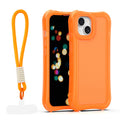 Die orange Schutzhülle für das Apple iPhone 13 sorgt nicht nur für einen auffälligen Look, sondern bietet auch optimalen Schutz vor Stößen und Kratzern. Mit einem praktischen Trageband ausgestattet, ist sie ideal für unterwegs.
