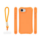 Schutzhülle für das Apple iPhone 16e / iPhone 17e in lebhaftem Orange bietet optimalen Schutz und ein stylisches Design. Mit einem praktischen Trageband ausgestattet, sorgt sie für Sicherheit und Komfort im Alltag. Ideal für alle, die ihr Handy sicher und modisch zugleich halten möchten.