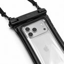 Schutzhülle in Schwarz – ideal für den sicheren Transport Ihres Smartphones. Diese wasserfeste Hülle schützt vor Feuchtigkeit und Schmutz und bietet zusätzlichen Komfort durch die verstellbaren Träger. Perfekt für Outdoor-Aktivitäten und Reisen!