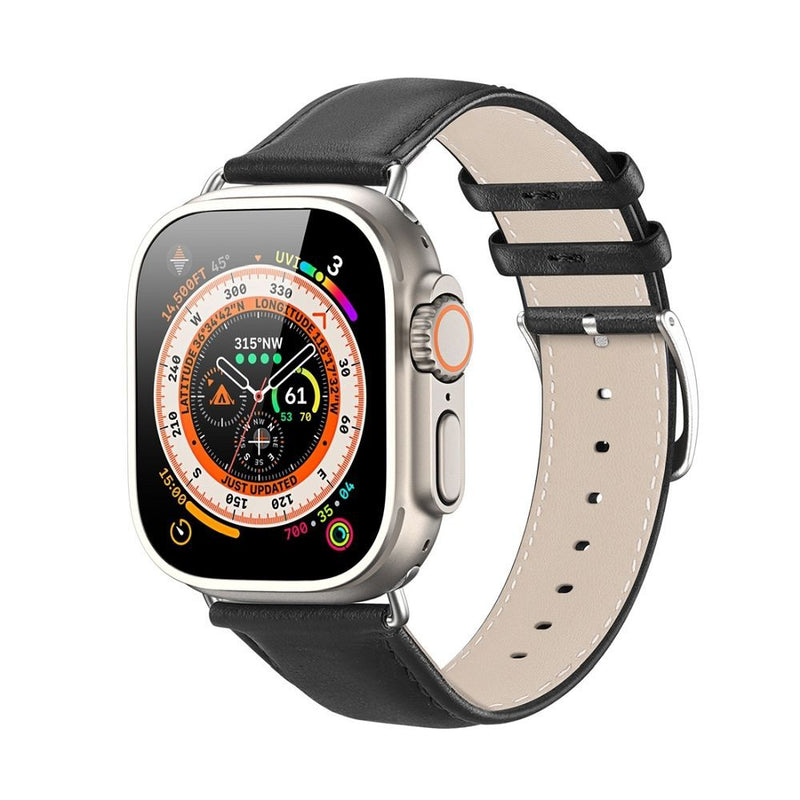 Stil trifft auf Komfort: Das DUX DUCIS Strap YS aus echtem Leder in Schwarz ist das perfekte Accessoire für deine Apple Watch (42/44/45/49 mm). Mit seinem eleganten Design ist es sowohl für das Büro als auch für den Alltag bestens geeignet.