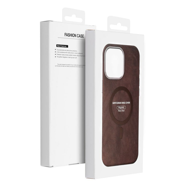 Schützen Sie Ihr Apple iPhone 14 Pro Max mit The Gentleman Mag Cover. Elegantes Design, voller MagSafe-Support und robust gegen Schäden. Verstärkt durch Eco-Leder für Luxus und Haltbarkeit.