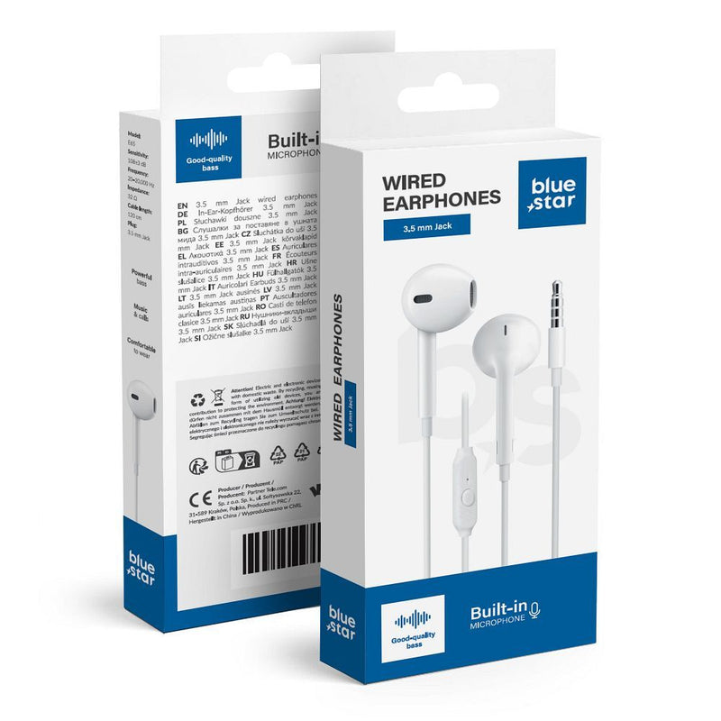 Genießen Sie Premium-Sound mit den Blue Star E65 In-Ear-Kopfhörern. Komfortables Design, 3,5-mm-Klinkenstecker für hohe Kompatibilität. Ideal für Musikhören und Telefonate. Jetzt kaufen!