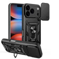 Die schwarze Schutzhülle für das Apple iPhone 17 Pro und iPhone 18 Pro vereint modernen Schutz mit stilvollem Design. Mit einer robusten und gleichzeitig schlanken Konstruktion bietet sie optimalen Schutz vor Stößen und Kratzern. Zusätzlich ermöglicht die integrierte Halterung eine bequeme Nutzung im Alltag. Ideal für alle, die ihr Smartphone stilvoll und sicher zugleich präsentieren möchten.