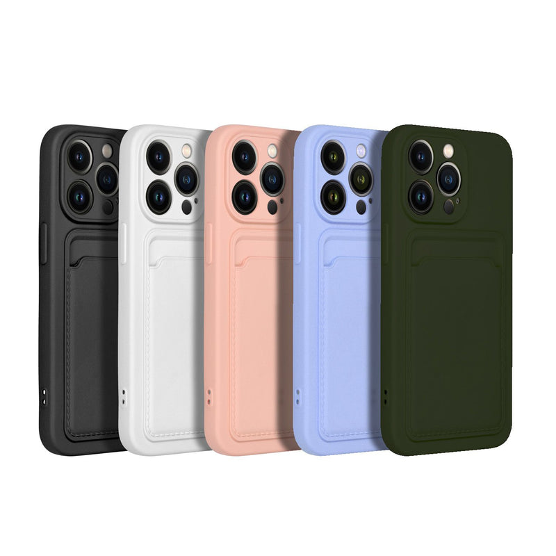 **Apple iPhone 16 Pro Silikonhülle mit Kartenfach** - Diese Silikonhülle für das iPhone 16 Pro schützt vor Kratzern und Stößen, bietet ein Kartenfach und unterstützt kabelloses Laden. Perfekt für Stil und Funktionalität!