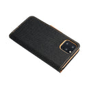 Schick und sicher: Die CANVAS Book Case Schutzhülle für das iPhone 14 in Schwarz mit edlem Lederakzent bietet stilvollen Schutz für Ihr Smartphone. Mit praktischer Aufklappfunktion und robustem Material, ideal für den Alltagsgebrauch.