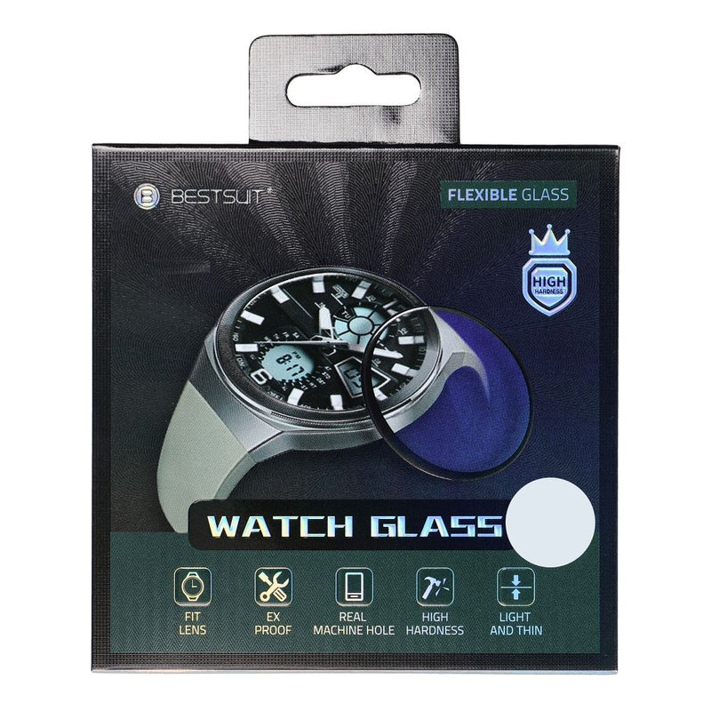 Schützen Sie Ihre Samsung Galaxy Watch 5 Pro 45mm mit dem flexiblen Nano-Glas von BESTSUIT. Dieses passgenaue, leichte und ultradünne Schutzglas bietet hohe Härte für zuverlässige Stoßfestigkeit und bleibt dabei unauffällig. Genießen Sie klare Sicht und unverminderte Touch-Funktionalität.
