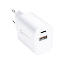 Dual Reiselader USB-A USB-C 35W: Laden Sie zwei Geräte gleichzeitig mit Power Delivery & Quick Charge 4.0. Ideal für unterwegs mit bis zu 35W am USB-C & 18W am USB-A. Sicher & effizient!