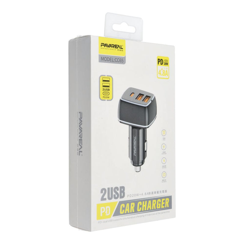 Der PAVAREAL Kfz Reiselader 3 in 1 mit USB-C PD 20W ermöglicht schnelles Laden unterwegs. Mit einem USB-C PD Port und zwei USB-A Anschlüssen lädt er bis zu drei Geräte gleichzeitig. Ideal für Smartphones und Tablets, sicher und kompakt – perfekt für jede Autofahrt.