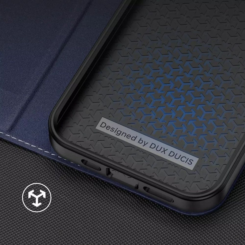 Optimaler Schutz & Stil für Ihr iPhone 14 Pro Max: Die Dux Ducis Skin X2 Ledertasche! Passgenau, mit Aussparungen für volle Funktionalität, ökologischem Leder und TPU-Innenleben. Inklusive Kartenfach & Ständerfunktion.