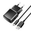 Der Lader von Blue Star ist ein kompakter Wandcharger mit einer Leistung von 10W, ausgestattet mit einem USB-A-Anschluss und einem abnehmbaren USB-C-Kabel. Ideal für schnelles Aufladen von Geräten, bietet er eine Stromstärke von 2A und ist in elegantem Schwarz erhältlich.