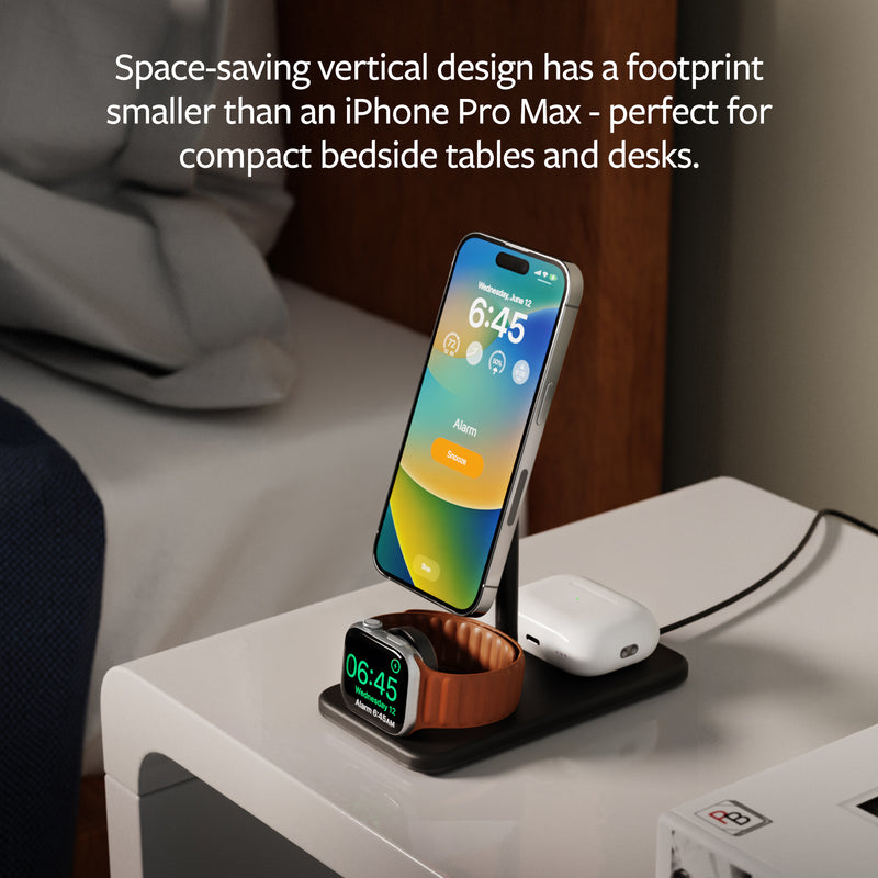 Twelve South HiRise 3 Deluxe – 3-in-1 Wireless Charger (Schwarz)