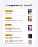 Inateck Super-leichte Tastatur-Hülle für iPad Air 11-Zoll (M3/M2, 2025/2024), iPad Air 10,9-Zoll (5/4), iPad 10. Gen, iPad Pro 11-Zoll (4/3/2/1), schwarz, deutsch
