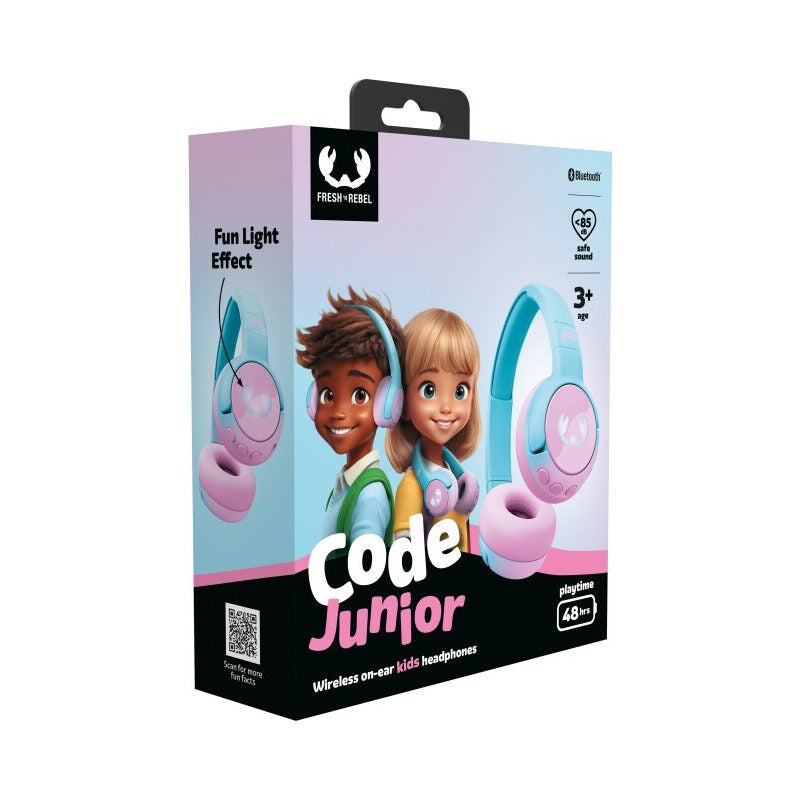 Bluetooth-Kinderkopfhörer Code Junior, faltbar, On-Ear, Rosa/Blau