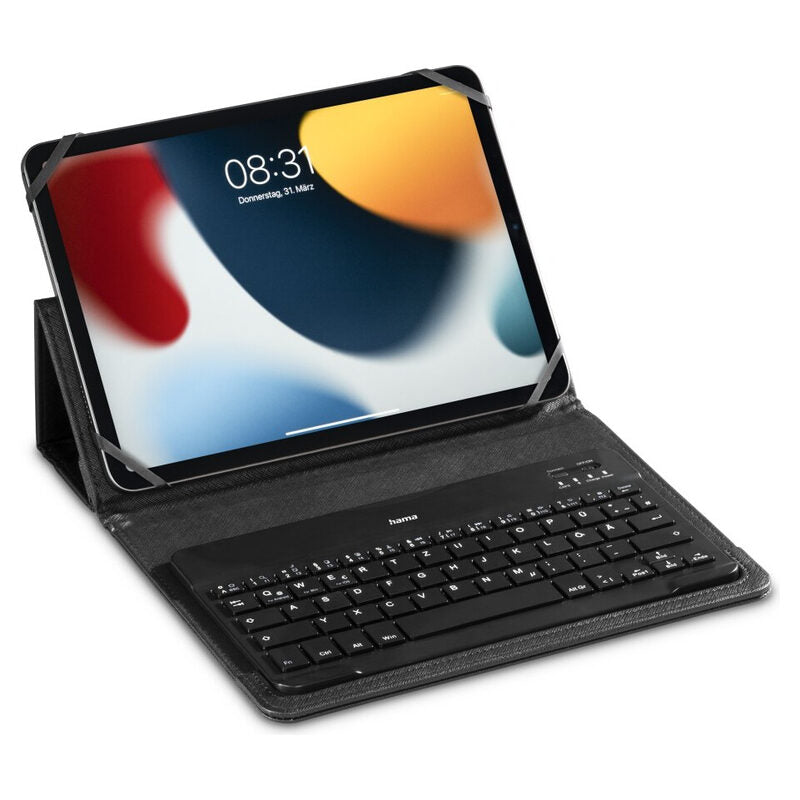 Bluetooth-Tastatur mit Tablet-Tasche, 17-28cm (7-11 Zoll) Schwarz
