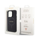 Guess PU Saffiano MagSafe Case für Apple iPhone 15 Pro in schwarz