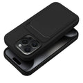 Schwarze Hülle mit Kartenfach für Apple iPhone 15 Pro