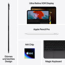 Apple iPad Pro 11 Zoll Wi-Fi + Cellular mit Standardglas, 256GB, silber (M4)