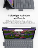 Inateck Super-leichte Tastatur-Hülle für iPad Air 11-Zoll (M3/M2, 2025/2024), iPad Air 10,9-Zoll (5/4), iPad 10. Gen, iPad Pro 11-Zoll (4/3/2/1), schwarz, deutsch