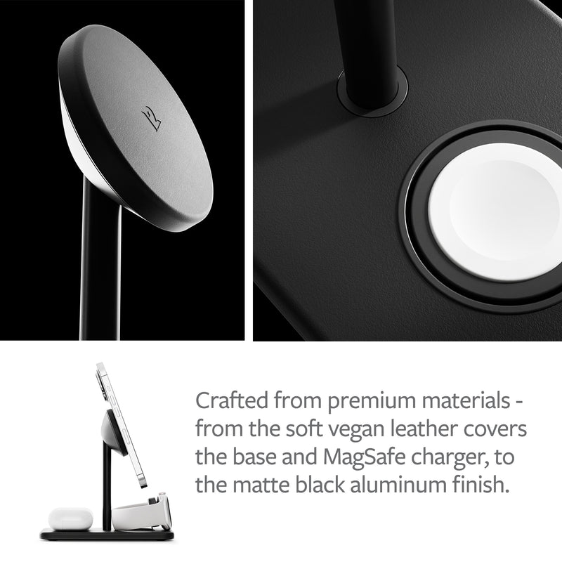 Twelve South HiRise 3 Deluxe – 3-in-1 Wireless Charger (Schwarz)