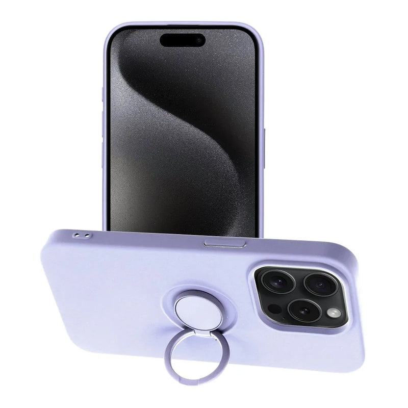 Schutzhülle mit Ring für das Apple iPhone 15 Pro violett