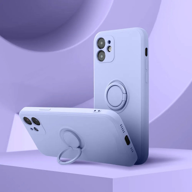 Schutzhülle mit Ring für das Apple iPhone 15 Pro violett