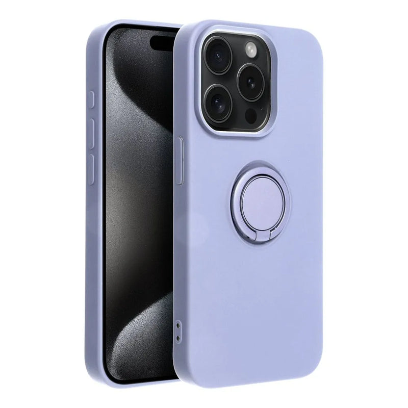 Schutzhülle mit Ring für das Apple iPhone 15 Pro violett